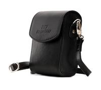 MegaGear MG1428 Etui avec Bandoulière en Cuir pour Panasonic Lumix DC-ZS200/TZ200, Leica C-Lux Noir