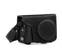MegaGear MG1435 Etui avec Bandoulière de Protection en Cuir pour Panasonic Lumix DC-ZS200/TZ200 Noir