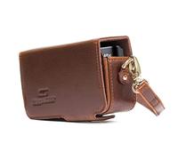 MegaGear MG1510 Étui de Protection en Cuir avec Bandoulière Marron Foncé