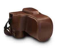 MegaGear MG1536 Nikon D3500 Ever Ready - Étui de Protection en Cuir avec Bandoulière - Marron foncé