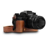 MegaGear MG1553 Ever Ready Demi Étui en Cuir Véritable avec Bandoulière pour Fujifilm X-T3 - Marron