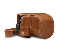 MegaGear MG1566 Panasonic Lumix DC-LX100 II Ever Ready Étui de Protection en Cuir Véritable avec Bandoulière - Marron