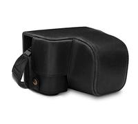MegaGear MG1651 Ever Ready - Étui de Protection en Cuir avec Bandoulière Compatible avec Sony Alpha A6100, A6400 (16-50mm) - Noir
