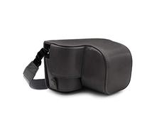 MegaGear MG1654 Ever Ready Étui en Cuir pour Appareil Photo Sony Alpha A6100, A6400 Gris 16-50 mm