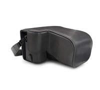 MegaGear MG1663 Ever Ready - Étui de Protection en Cuir avec Bandoulière Compatible avec Sony Alpha A6100, A6400 (18-135mm) - Gris