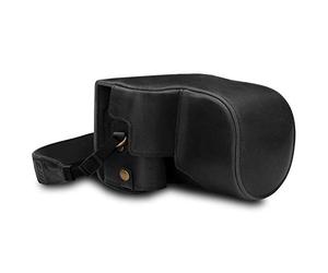 MegaGear MG1674 Ever Ready - Étui de Protection en Cuir avec Bandoulière Compatible avec Nikon Coolpix B600 - Noir