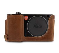 MegaGear MG1726 Ever Ready Demi-étui en Cuir véritable pour Appareil Photo Leica TL2, TL Marron foncé