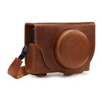 MegaGear MG1728 Ever Ready - Étui de Protection en Cuir Véritable avec Bandoulière Compatible avec Sony Cyber-Shot DSC-RX100 VII - Marron