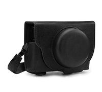 MegaGear MG1729 Ever Ready - Étui de Protection en Cuir Véritable avec Bandoulière Compatible avec Sony Cyber-Shot DSC-RX100 VII - Noir