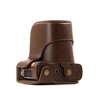 MegaGear MG173 Fujifilm X-A5, X-A3, X-A2, X-A1, X-M1 Ever Ready - Étui de Protection en Cuir avec Bandoulière - Marron foncé