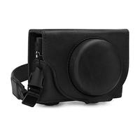 MegaGear MG1730 Ever Ready - Étui de Protection en Cuir avec Bandoulière Compatible avec Sony Cyber-Shot DSC-RX100 VII - Noir