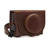 MegaGear MG1731 Ever Ready - Étui de Protection en Cuir avec Bandoulière Compatible avec Sony Cyber-Shot DSC-RX100 VII - Marron Foncé
