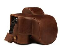 MegaGear MG1814 Ever Ready Étui de Protection en Cuir Véritable avec Bandoulière Compatible avec Nikon Z50 (16-50mm) - Marron