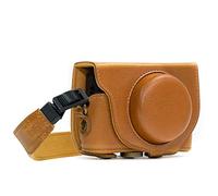 MegaGear MG598 Sony Cyber-shot DSC-HX99, DSC-HX95, DSC-HX90V, DSC-HX80 Ever Ready - Étui de Protection en Cuir avec Bandoulière - Marron clair