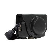 MegaGear MG599 Etui de Protection avec Bandoulière en Cuir pour Appareil Photo Sony Cyber-Shot DSC-WX500 Noir