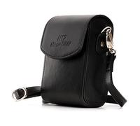MegaGear MG700 Étui de Protection en Cuir avec Bandoulière compatible avec Panasonic Lumix DC-TZ95, DC-TZ90, DMC-LX15, DMC-TZ80, DMC-TZ100 - Noir