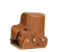 MegaGear MG762 Etui de Protection avec Bandoulière/Accès Batterie en Cuir pour Appareil Photo Sony Cyber-Shot DSC-RX10 IV/DSC-RX10 III Marron Clair