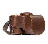 MegaGear MG857 Etui de Protection avec Bandoulière/Accès batterie en Cuir pour Appareil photo Nikon D3400 Marron foncé