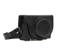 MegaGear MG874 Sony Cyber-shot DSC-RX100 VI, DSC-RX100 V, DSC-RX100 Ever Ready - Étui de Protection en Cuir Véritable avec Bandoulière - Noir