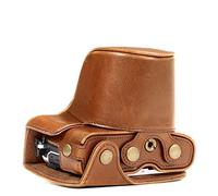 MegaGear MG919 Olympus PEN E-PL8 Étui de Protection en Cuir avec Bandoulière - Marron Clair