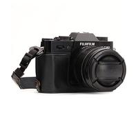 MegaGear MG957 Ever Ready - Demi Étui en Cuir avec Bandoulière compatible avec Fujifilm X-T30, X-T20, X-T10 - Noir