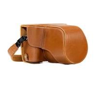 MegaGear MG983 Ever Ready - Étui de Protection en Cuir avec Bandoulière Compatible avec Fujifilm X-T30, X-T20, X-T10 (16-50mm / 18-55mm Lenses) - Marron Clair