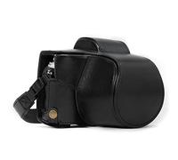MegaGear MG993 Olympus OM-D E-M10 Mark II, E-M10 (14-42mm) Ever Ready - Étui de Protection en Cuir avec Bandoulière - Noir