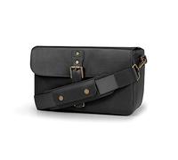 MegaGear Sac Messenger Cuir Véritable pour Appareil Photo Mirrorless, Instantané et Reflex - Bandoulière Réglable - Insert Amovible