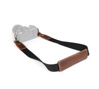 MegaGear Sangle d'Épaule ou de Cou Réglable en Toile et Cuir Véritable avec Coussinet (Brun clair)