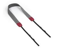 MegaGear Sangle d'épaule ou de Cou réglable en Toile et Cuir véritable (Bordeaux/Gris)