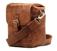 MegaGear Torres Mini Mirrorless, Instantané et DSLR - Sac Messenger en Cuir Véritable Marron