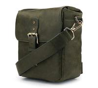 MegaGear Torres Mini Sac de Messager de caméra en Cuir Authentique pour caméras sans Miroir, instantanée et Reflex numérique - Kaki
