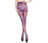 MEGAHERZ Collant ultra-mince transparent femme printemps-été chaussettes de couleur bonbon bas anti-crochetage bas de couleur sexy soie noire invisible (Violet foncé)