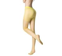 MEGAHERZ Collant ultra-mince transparent femme printemps-été chaussettes de couleur bonbon bas anti-crochetage bas de couleur sexy soie noire invisible (Jaune)