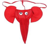 MEGAHERZ Eléphant Tanga Sexy Slip Hommes Boxer Low Rise Trunk Hommes String Tanga Short Court Ventre Pouch Slips Strings Drôle de G-String Lover Cadeau (Rouge)