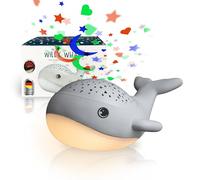 MegaLight Veilleuse bébé ciel étoilé | projecteur de ciel étoilé bébé + veilleuse | veilleuse blanc chaud & projecteur d'étoiles RGB en 3 couleurs | projecteur d'étoiles veilleuse enfants WILLY WHALE