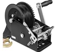 Megalint Treuil de remorque pour bateau de 1587,6 kg avec sangle de 10,1 m, crochet robuste, câble en acier de 1,587,6 kg, treuil manuel à cliquet bidirectionnel pour VUS, ATV, UTV, bateau pour