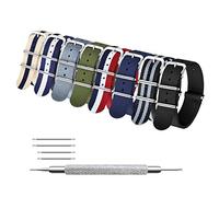 MEGALITH Bracelet de Montre 4/8 Paquet Bracelet 16mm 18mm 20mm 22mm 24mm Bandes en Nylon Balistique Bracelet avec Boucle en Acier Inoxydable