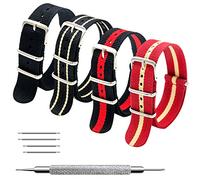 MEGALITH Bracelet de Montre 4/8 Paquet Bracelet 16mm 18mm 20mm 22mm 24mm Bandes en Nylon Balistique Bracelet avec Boucle en Acier Inoxydable
