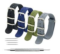 MEGALITH Bracelet de Montre 4/8 Paquet Bracelet 16mm 18mm 20mm 22mm 24mm Bandes en Nylon Balistique Bracelet avec Boucle en Acier Inoxydable