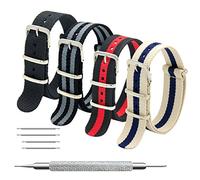 MEGALITH Bracelet de Montre 4/8 Paquet Bracelet 16mm 18mm 20mm 22mm 24mm Bandes en Nylon Balistique Bracelet avec Boucle en Acier Inoxydable