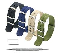 MEGALITH Bracelet de Montre 4/8 Paquet Bracelet 16mm 18mm 20mm 22mm 24mm Bandes en Nylon Balistique Bracelet avec Boucle en Acier Inoxydable