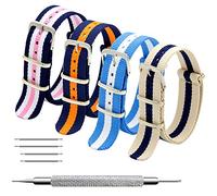 MEGALITH Bracelet de Montre 4/8 Paquet Bracelet 16mm 18mm 20mm 22mm 24mm Bandes en Nylon Balistique Bracelet avec Boucle en Acier Inoxydable