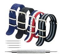 MEGALITH Bracelet de Montre 4/8 Paquet Bracelet 16mm 18mm 20mm 22mm 24mm Bandes en Nylon Balistique Bracelet avec Boucle en Acier Inoxydable