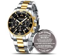 MEGALITH Cadeaux pour Mari Montre Homme: Saint Valentin Anniversaire Mariage Amour Couple Cadeau pour Lui - Romantique Cadeaux de l'épouse à l'époux Personnalisé