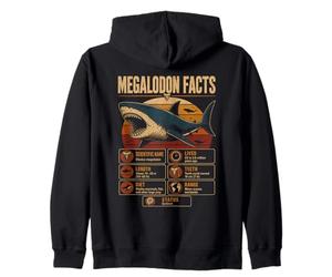 Megalodon Facts Educatif Préhistorique Shark Science Sweat à Capuche
