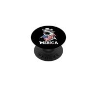 Megalodon Giant Shark Drapeau Américain Bandana Cool Lunettes de Soleil PopSockets PopGrip Adhésif