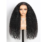 MEGALOOK 13x6 HD Lace Front Wig Human Hair Upgraded Pre Plucked Pre-Bleached Pre-Cut Ear-To-Ear Frontal Drawstring Curly Wigs With Tapes Perruque Sans Colle Deep Wave Human Hair Perruque 30 Inch
