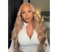 Megalook hair 15,2 x 12,7 cm Wear and Go Perruques de cheveux humains pré-épilés pré-coupés HD Lace Closure Body Wave Perruque ondulée Densité 220 % Sans colle Mike Tea Brown Perruque 66 cm