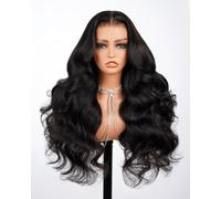MEGALOOK Perruque Femme Naturelle 13x6 HD Lace Front Perruque Sans Colle Upgraded Ear-To-Ear Frontal Wig Body Wave Human Hair Drawstring Wigs 12A Pre Plucked Pre-Bleached Pre-Cut Wigs 26 Inch
